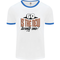 60th Birthday 60 is the New 21 Funny Mens Ringer T-Shirt White/Royal Blue