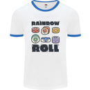 Kawaii Sushi Rainbow Roll Fish Mens Ringer T-Shirt White/Royal Blue