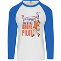 Trust Me I'm a Drone Pilot Mens L/S Baseball T-Shirt White/Royal Blue