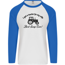 A Tractor for My Wife Funny Farming Farmer Mens L/S Baseball T-Shirt White/Royal Blue