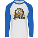 Farm Girls Can Do It All Funny Farming Mens L/S Baseball T-Shirt White/Royal Blue