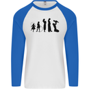Funny Child to Mother Evolution Mothers Day Mens L/S Baseball T-Shirt White/Royal Blue