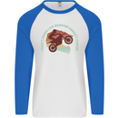 I Dont Crash Funny Motocross Biker Xmoto Mens L/S Baseball T-Shirt White/Royal Blue