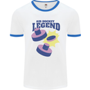 Air Hockey Legend Funny Mens Ringer T-Shirt White/Royal Blue