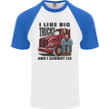 Lorry Driver I Like Big Trucks I Cannot Lie Trucker Mens S/S Baseball T-Shirt White/Royal Blue