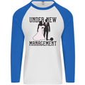 Just Married Under New Management Mens L/S Baseball T-Shirt White/Royal Blue