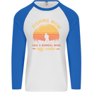 Fishing Mom Like a Normal but Cooler Mens L/S Baseball T-Shirt White/Royal Blue