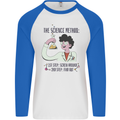 The Science Method Funny Chemistry Geek Mens L/S Baseball T-Shirt White/Royal Blue