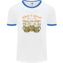Beer is Good Beers are Better Funny Alcohol Mens Ringer T-Shirt White/Royal Blue