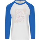 Virgo Steampunk Star Sign Zodiac Astrological Mens L/S Baseball T-Shirt White/Royal Blue
