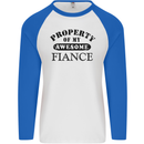 Property of My Awesome Fiance Mens L/S Baseball T-Shirt White/Royal Blue