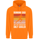 Running Dad Cross Country Marathon Runner Mens 80% Cotton Hoodie Orange