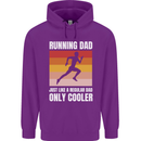 Running Dad Cross Country Marathon Runner Mens 80% Cotton Hoodie Purple