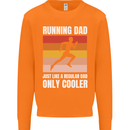 Running Dad Cross Country Marathon Runner Mens Sweatshirt Jumper Orange