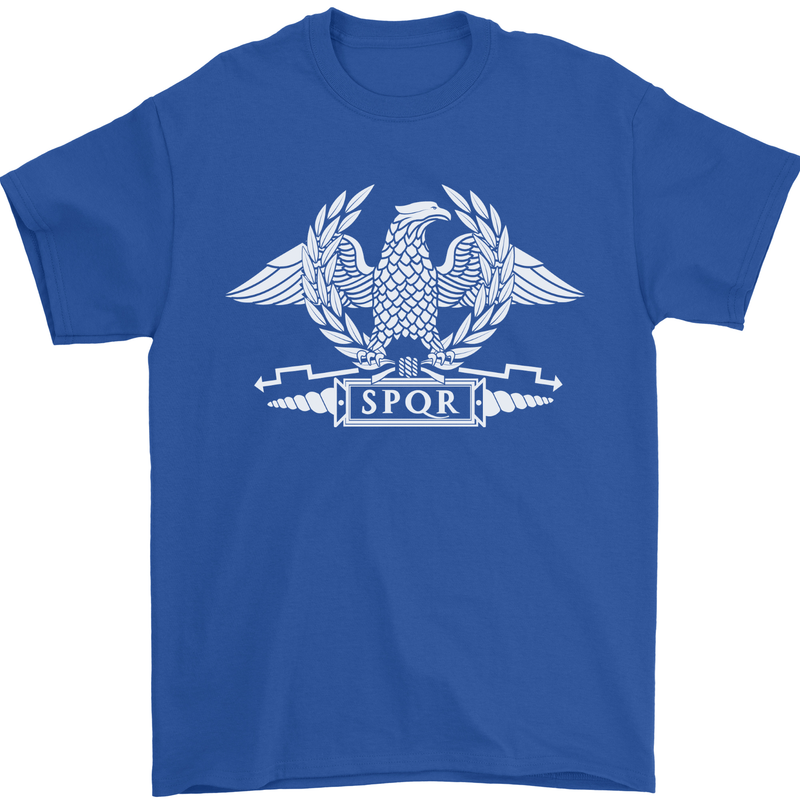 SPQR Eagle Gym Training Bodybuilding Mens T-Shirt 100% Cotton Royal Blue