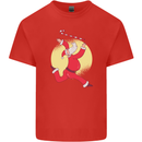 Santa Baton Twirling Christmas Gymnastics Xmas Kids T-Shirt Childrens Red