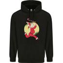 Santa Baton Twirling Christmas Gymnastics Xmas Mens 80% Cotton Hoodie Black