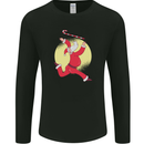 Santa Baton Twirling Christmas Gymnastics Xmas Mens Long Sleeve T-Shirt Black