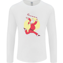 Santa Baton Twirling Christmas Gymnastics Xmas Mens Long Sleeve T-Shirt White