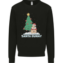 Santa Bunny Rabbit Christmas Xmas Mens Sweatshirt Jumper Black