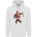 Santa Carrying a Christmas Lantern Xmas Childrens Kids Hoodie White