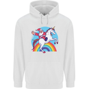 Santa Claus On a Unicorn Christmas Xmas Childrens Kids Hoodie White