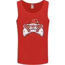 Santa Controller Video Games Gaming Joypad Xmas Mens Vest Tank Top Red