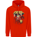 Santa Monster Japanese Christmas Xmas Mens 80% Cotton Hoodie Bright Red