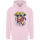 Santa Monster Japanese Christmas Xmas Mens 80% Cotton Hoodie Light Pink