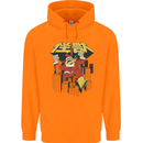 Santa Monster Japanese Christmas Xmas Mens 80% Cotton Hoodie Orange