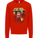 Santa Monster Japanese Christmas Xmas Mens Sweatshirt Jumper Bright Red