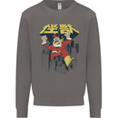 Santa Monster Japanese Christmas Xmas Mens Sweatshirt Jumper Charcoal