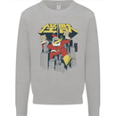 Santa Monster Japanese Christmas Xmas Mens Sweatshirt Jumper Sports Grey