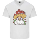 Santa Mushroom Christmas Mycology Foraging Xmas Mens V-Neck Cotton T-Shirt White