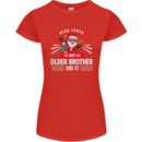 Santa My Older Brother Funny Christmas Xmas Womens Petite Cut T-Shirt Red