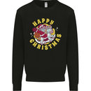 Santa On a Unicorn Funny Christmas Xmas Mens Sweatshirt Jumper Black