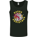 Santa On a Unicorn Funny Christmas Xmas Mens Vest Tank Top Black