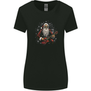 Santa Playing the Guitar Rock Music Christmas Xmas Womens Wider Cut T-Shirt Black