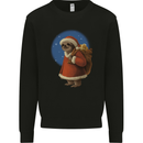 Santa Sloth Funny Christmas Xmas Mens Sweatshirt Jumper Black