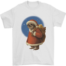 Santa Sloth Funny Christmas Xmas Mens T-Shirt 100% Cotton White