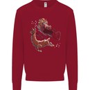 Santa & Llama Funny Christmas Sleigh Xmas Kids Sweatshirt Jumper Red