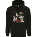 Santa & Llama Sleigh Funny Christmas Xmas Mens 80% Cotton Hoodie Black