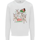 Santa & Llama Sleigh Funny Christmas Xmas Mens Sweatshirt Jumper White