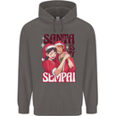 Santa is My Sempai Funny Anime Christmas Xmas Mens 80% Cotton Hoodie Charcoal