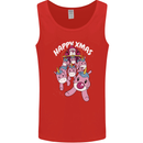 Santa's Sleight Pulled By Christmas Unicorns Xmas Mens Vest Tank Top Red
