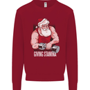 Santa's Workout Funny Christmas Gym Xmas Training Mens Sweatshirt Jumper Red