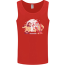 Santa v Jesus Video Game Style Christmas Xmas Mens Vest Tank Top Red