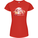 Santa v Jesus Video Game Style Christmas Xmas Womens Petite Cut T-Shirt Red