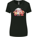 Santa v Jesus Video Game Style Christmas Xmas Womens Wider Cut T-Shirt Black