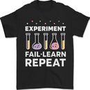 Science Experiment Fail Repeat Chemistry Geek Mens T-Shirt 100% Cotton Black